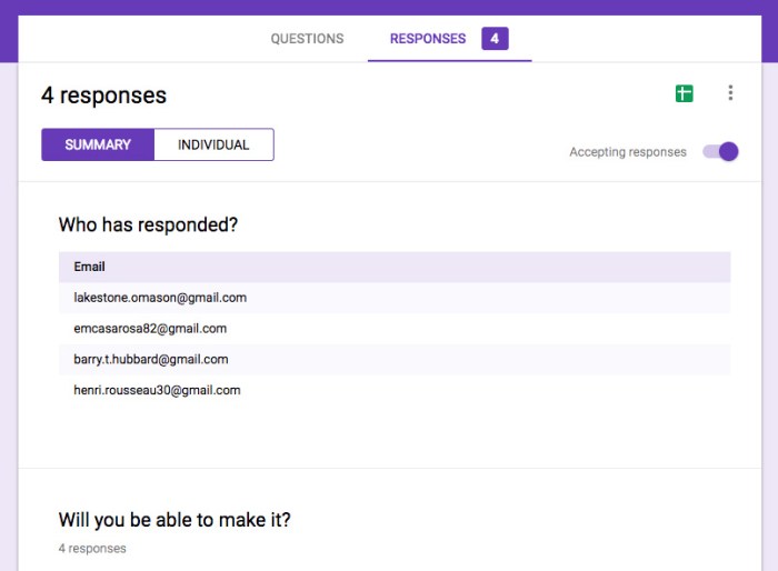 Google Forms: Organizing and Analyzing Responses Google Forms: Organizing and Analyzing Responses